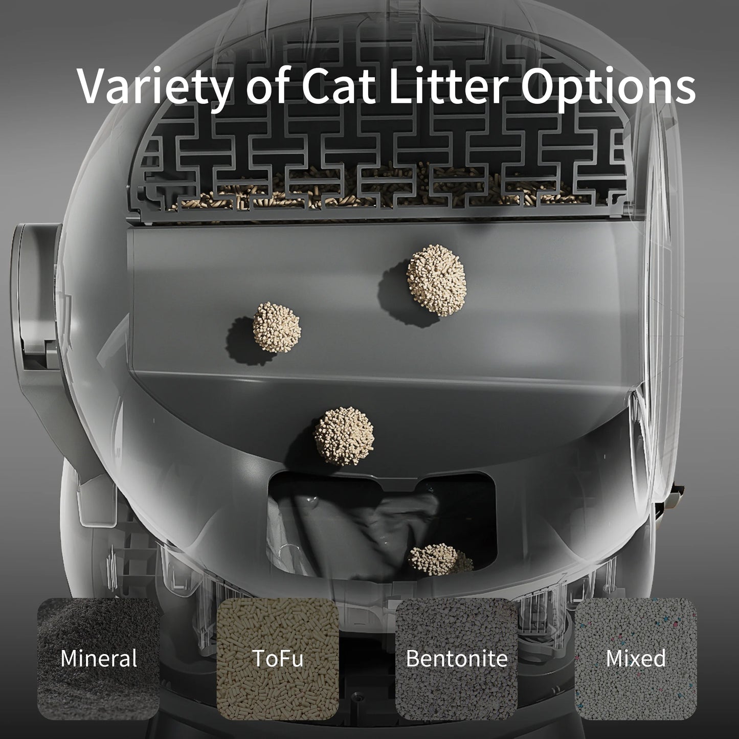 Automatic, Self-Cleaning Litter Box for Multiple Cats with App Control and Odor-Free Waste Disposal