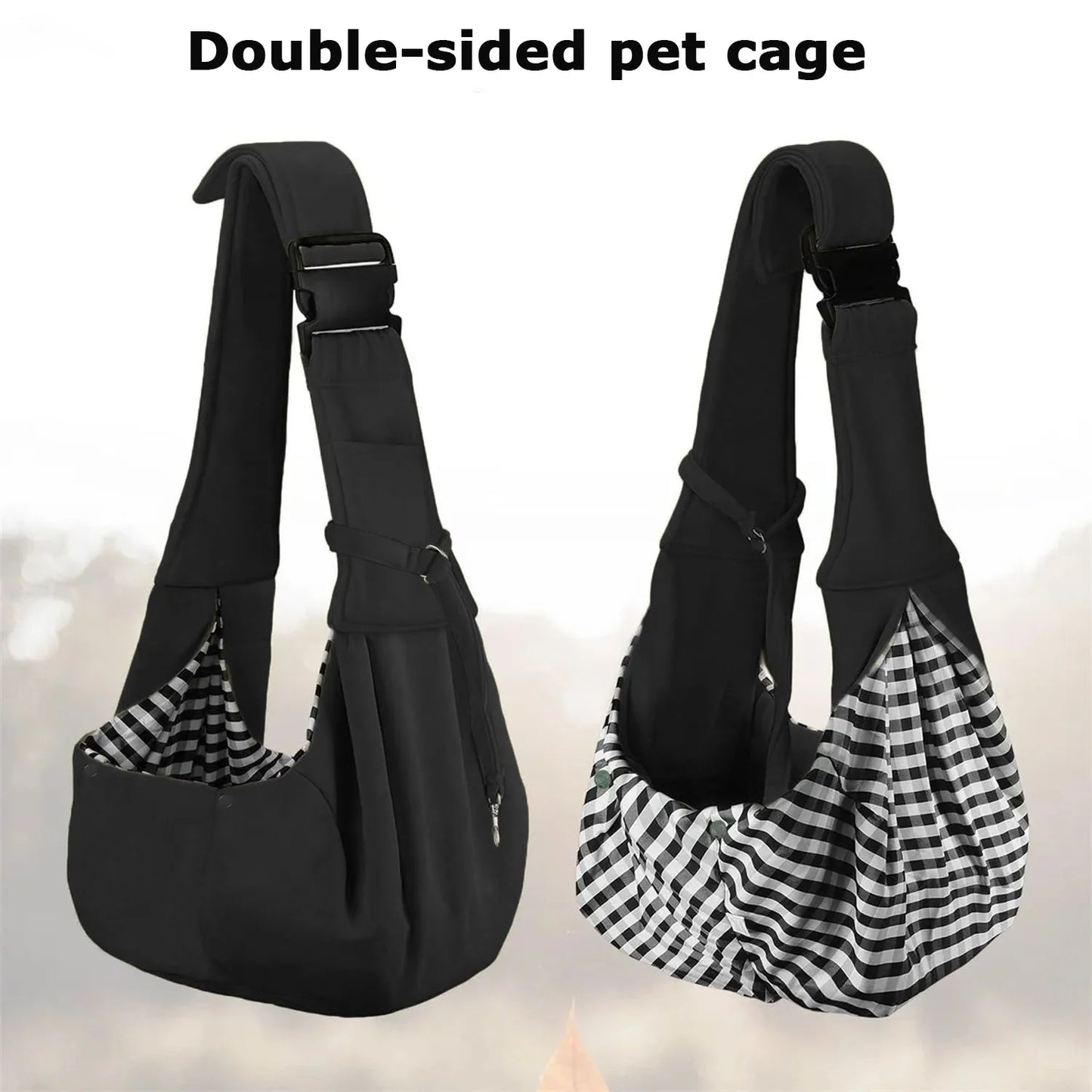 Small, Hands-Free Reversible Crossbody Pet Sling Holder