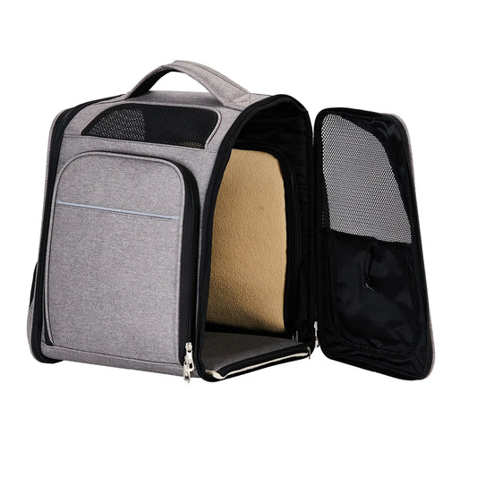 Breathable, Expandable and Foldable Pet Carrier/Backpack Foldable Pet Carrier
