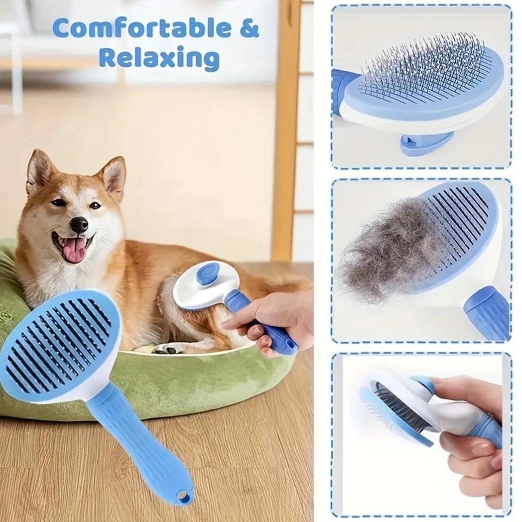 7 Pack Dog Grooming Set: Hair Removal Comb, Flea Comb, Shampoo Brush, Pet Nail Clippers, Toothbrush Set