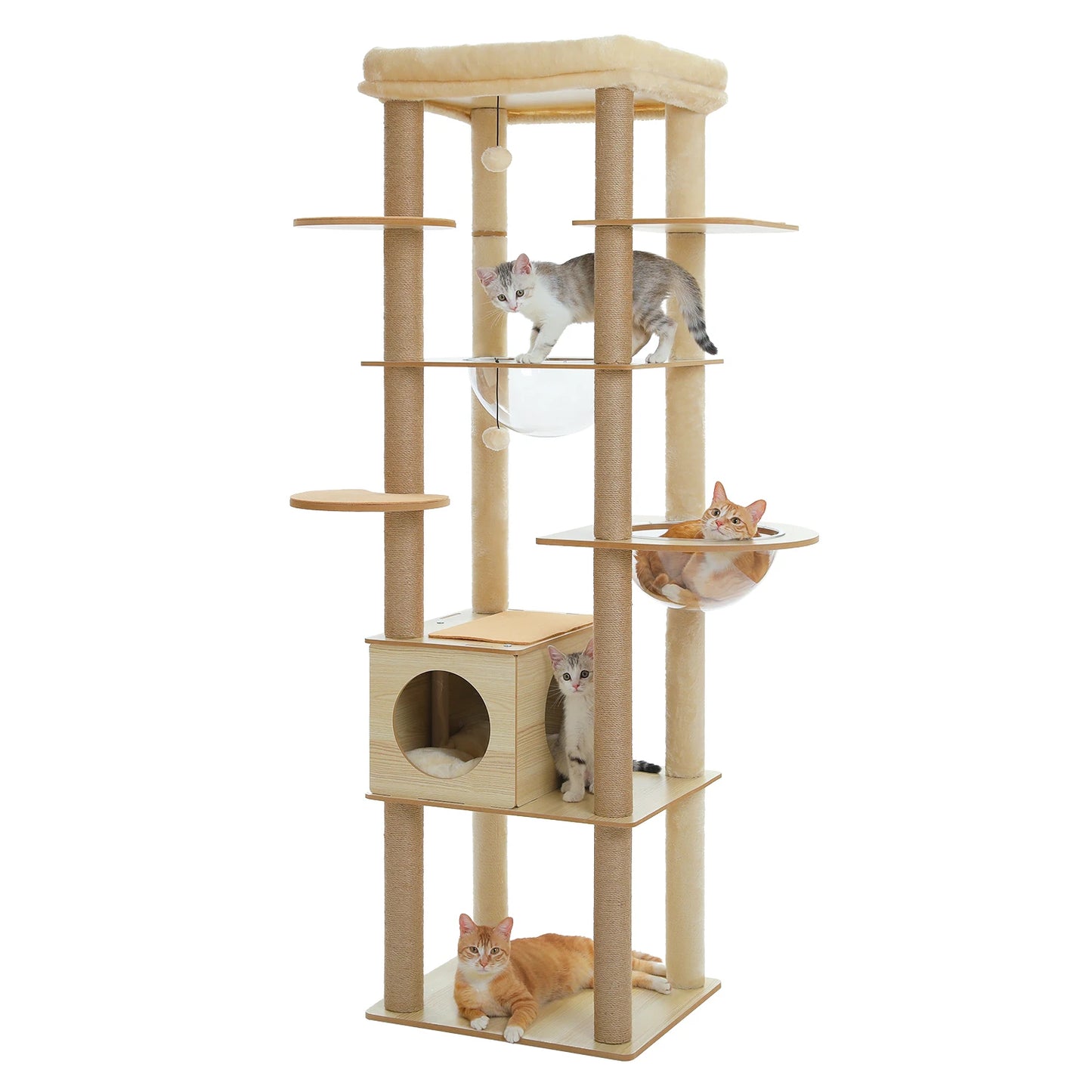 Multi-Level Cat Tree with Scratching Posts and Hammocks
