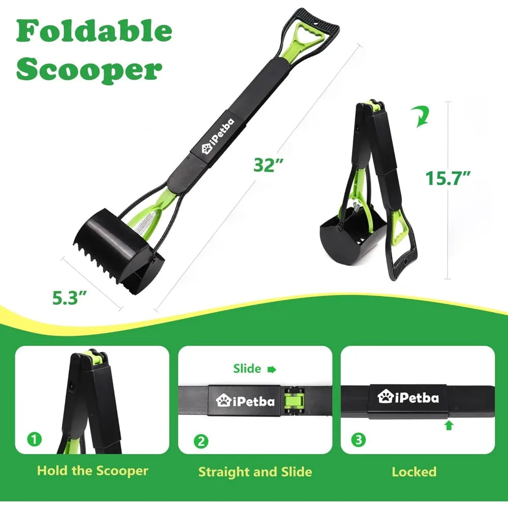 32" Foldable, Non-Bending Pooper Scooper