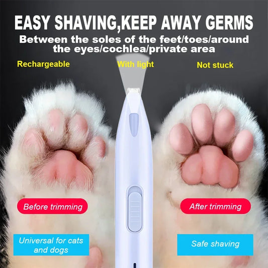 Electric Trimmer for Pets - Between soles of the feet/toes/around the eyes/cochlea/private area