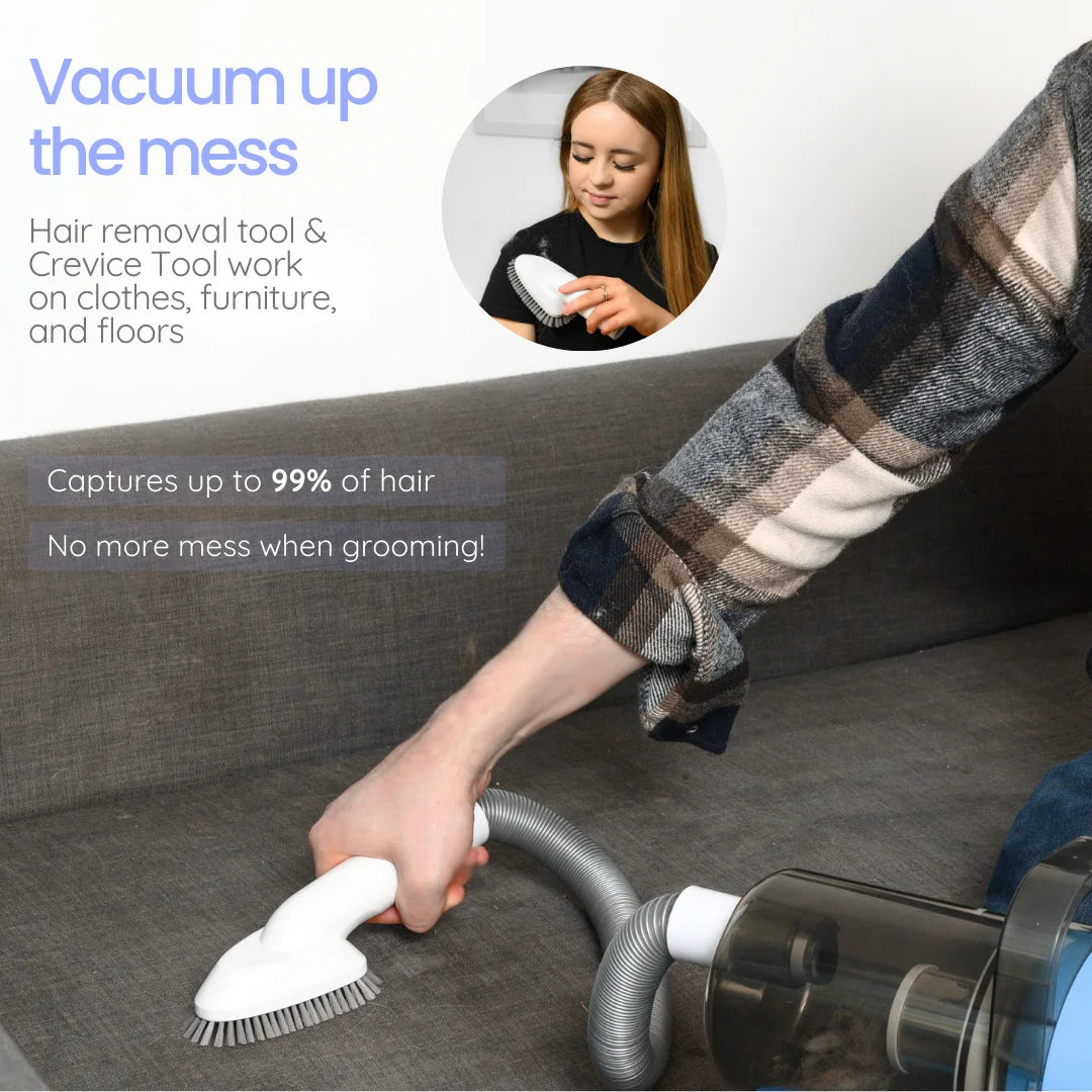 Grooming Kit and Vacuum for Dogs & Cats, Removes up to 99% of Fur Low noise, Adjustable Speed