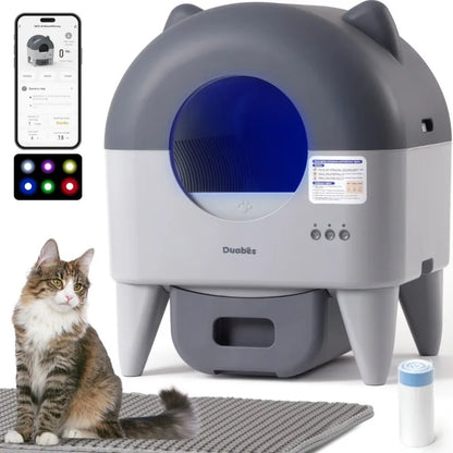 Multi-Cat Compatible Automatic Cat Litter Box with APP Control and Odor Control