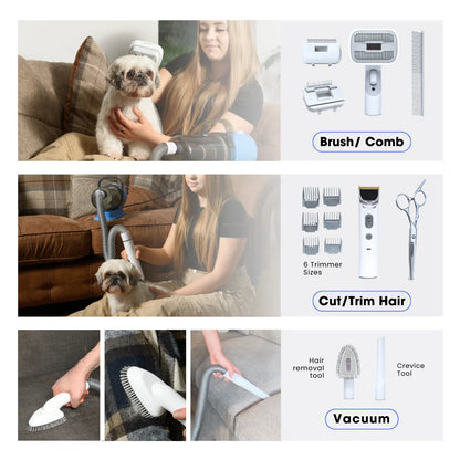 Grooming Kit and Vacuum for Dogs & Cats, Removes up to 99% of Fur Low noise, Adjustable Speed