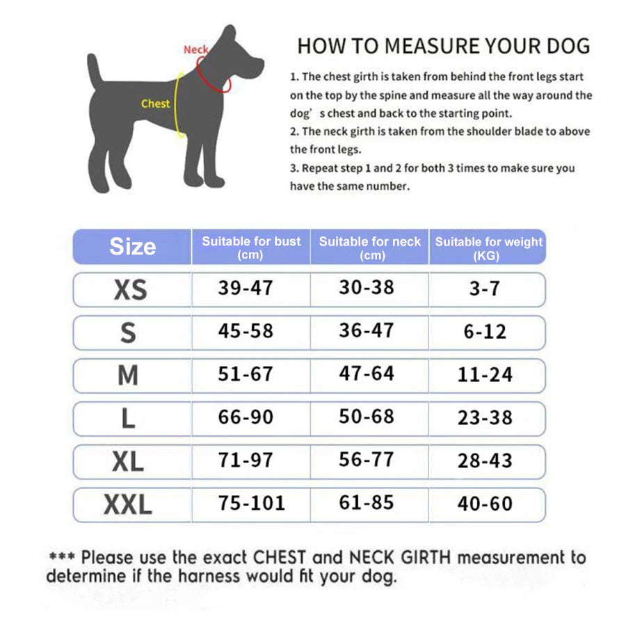 Personalized, NO PULL, Reflective, Breathable Harness Vest For Small and Large Dogs