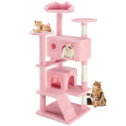 Indoor 54-inch Multi-Level Cat Tree/Tower with Scratching Post