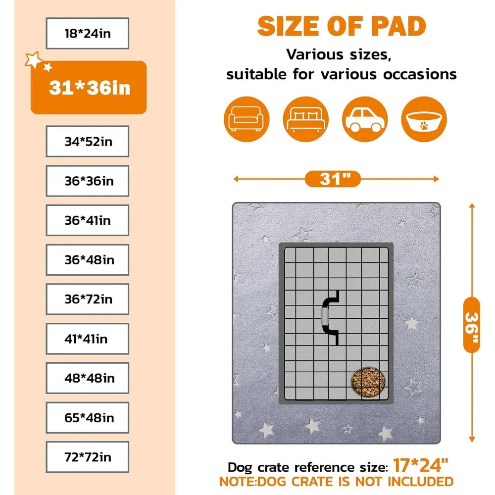 Washable, Absorbent and Non-Slip Pee Pads for Dogs, 2 Pack 31 x 36