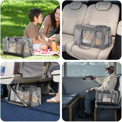 Airline Approved Pet Carrier with Breathable Honeycomb and Removable Support Board