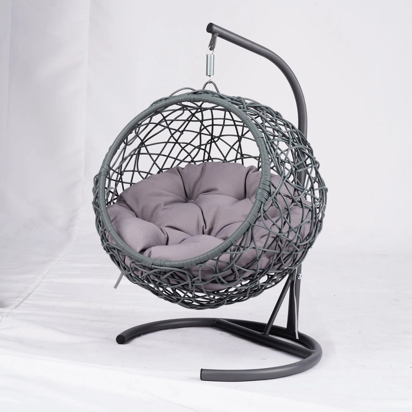 Indoor Cat Hanging Swing Bed/Egg Chair with Stand & Cushion
