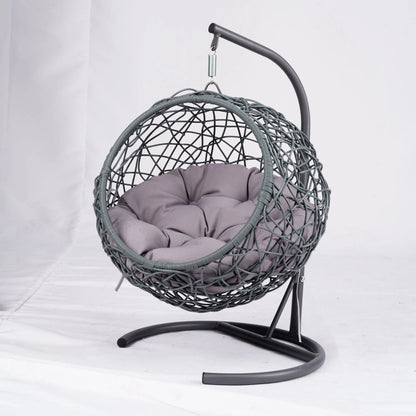 Indoor Cat Hanging Swing Bed/Egg Chair with Stand & Cushion