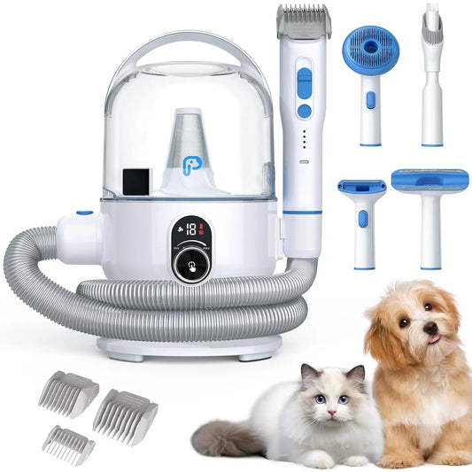 Pet Grooming Kit with 2L Vacuum Suction and 5 Grooming Tools