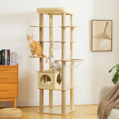 Multi-Level Cat Tree with Scratching Posts and Hammocks