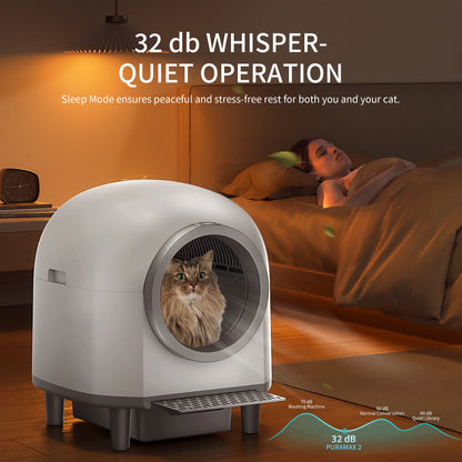 Automatic, Self Cleaning Smart Cat Litter Box with Remote Control