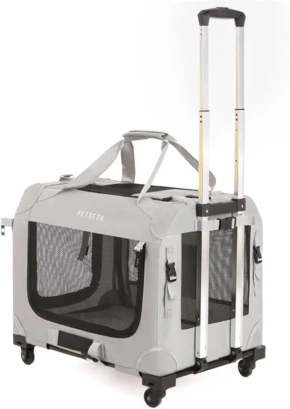 Soft-Sided, Collapsible and Ventilated Pet Carrier with Wheels