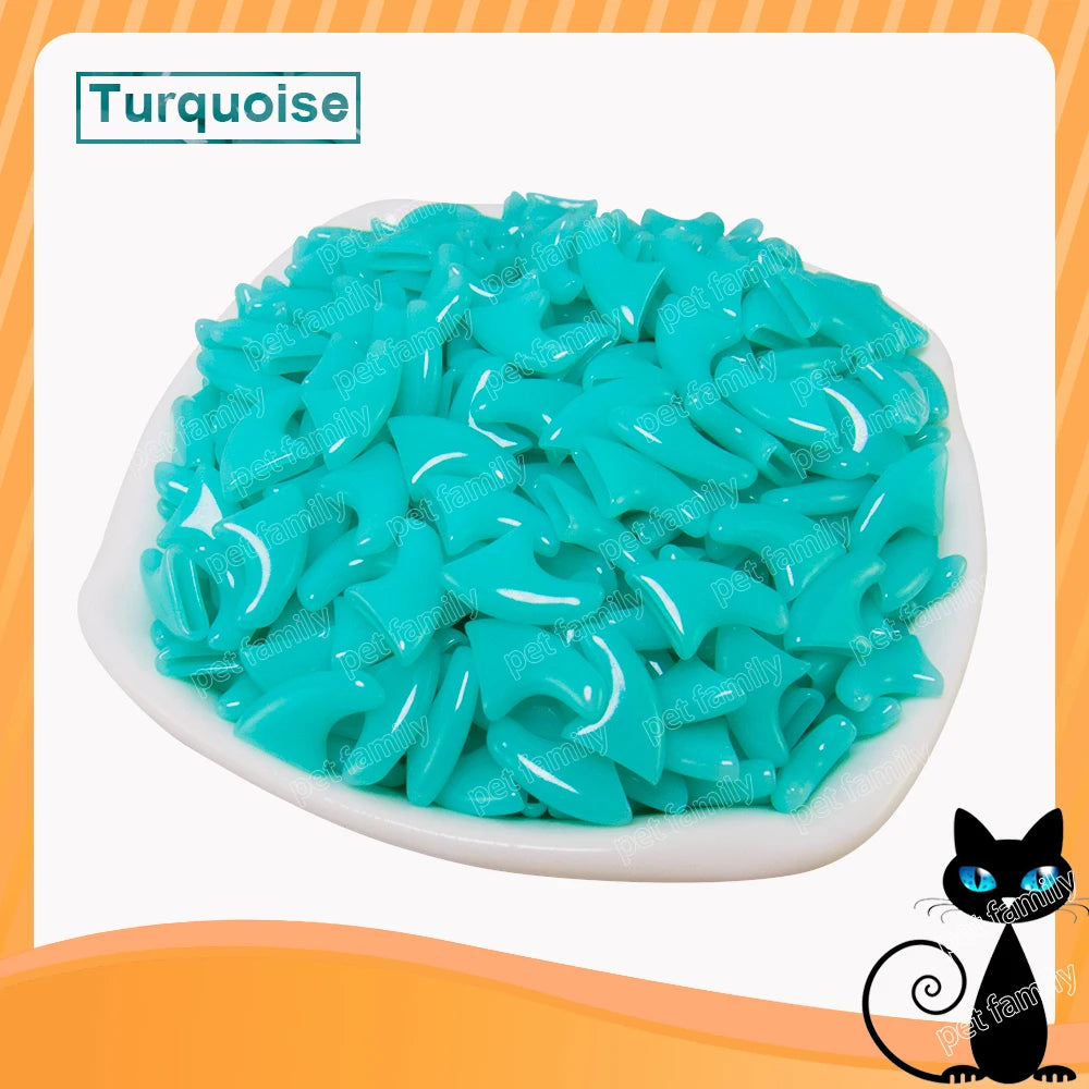 Soft Claw Caps for Cats with free Adhesive Glue + Applicator