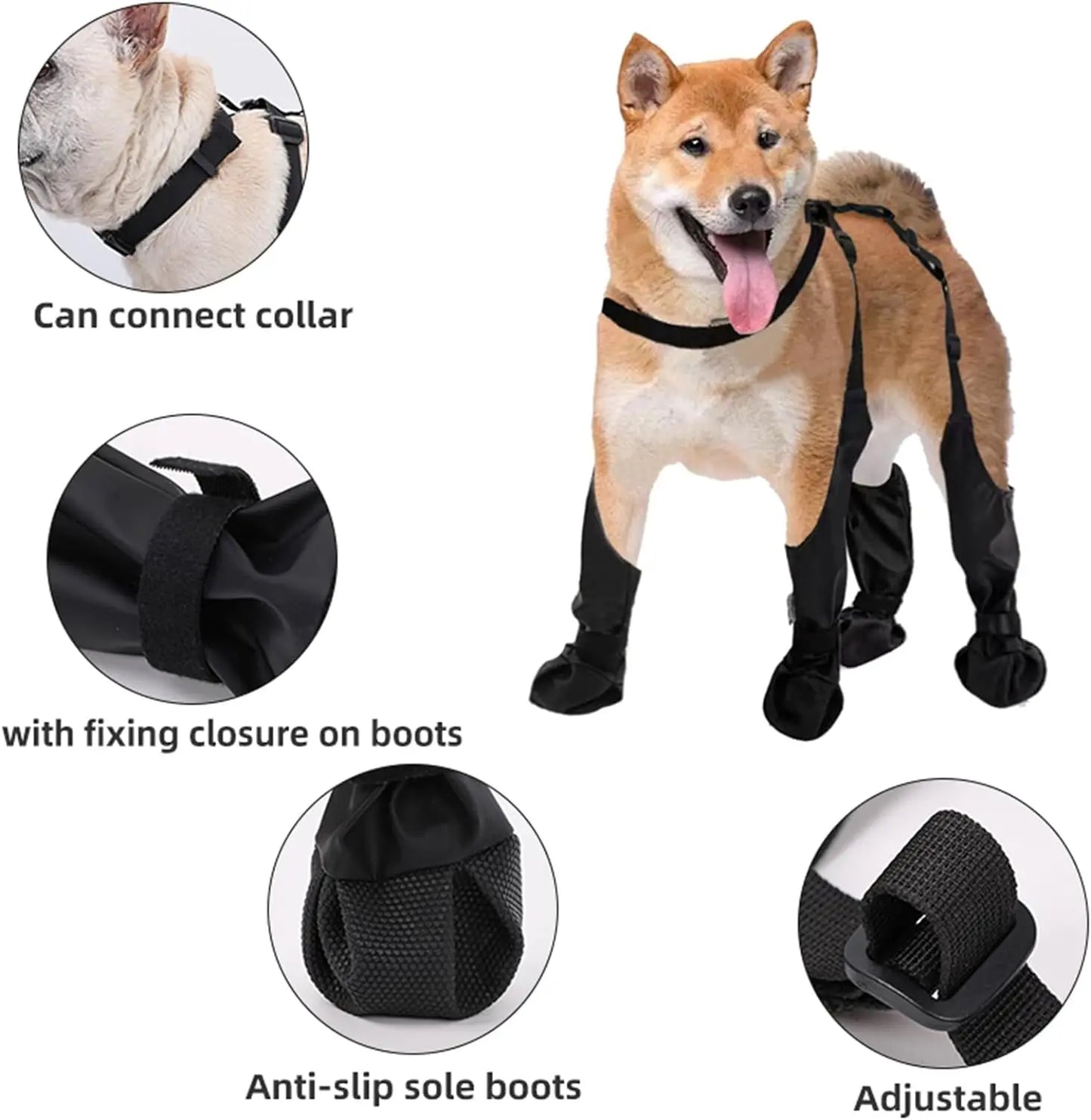 Outdoor Suspender Waterproof Boot Leggings for Small, Medium, Large Dogs