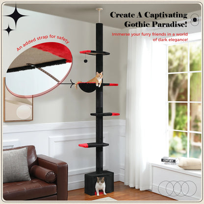 Adjustable Floor-to-Ceiling, Multi-Level Cactus Cat Tree
