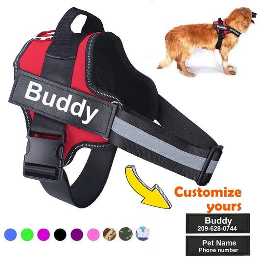 Personalized, NO PULL, Reflective, Breathable Harness Vest For Small and Large Dogs