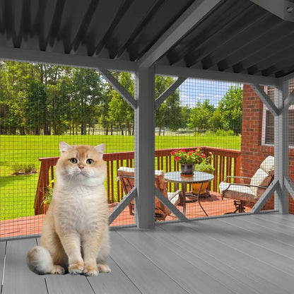 Wooden Catio Window Perch with Hammock - for Sunbathing, Napping & Overlooking