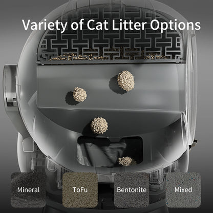 Automatic, Self-Cleaning Litter Box for Multiple Cats with App Control and Odor-Free Waste Disposal