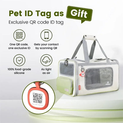 Soft Sided Collapsible Pet Carrier with ID Tag for Air Travel - TSA Approved