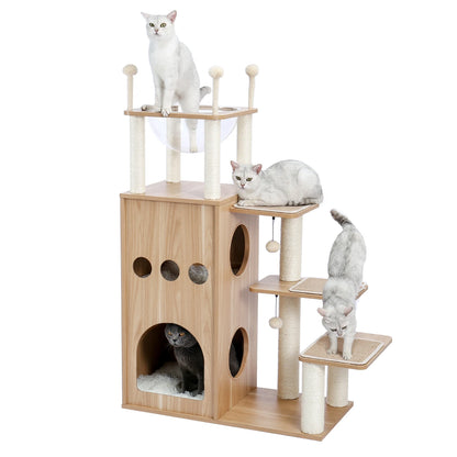 Multi-Level Cat Tree with Scratching Posts and Hammocks