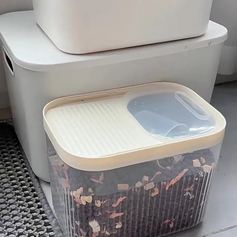 Large Capacity Cat Dog Food Storage Container Airtight Dry Bucket 18KG Dog Food Box For Cat Small Animals Pet Supplies