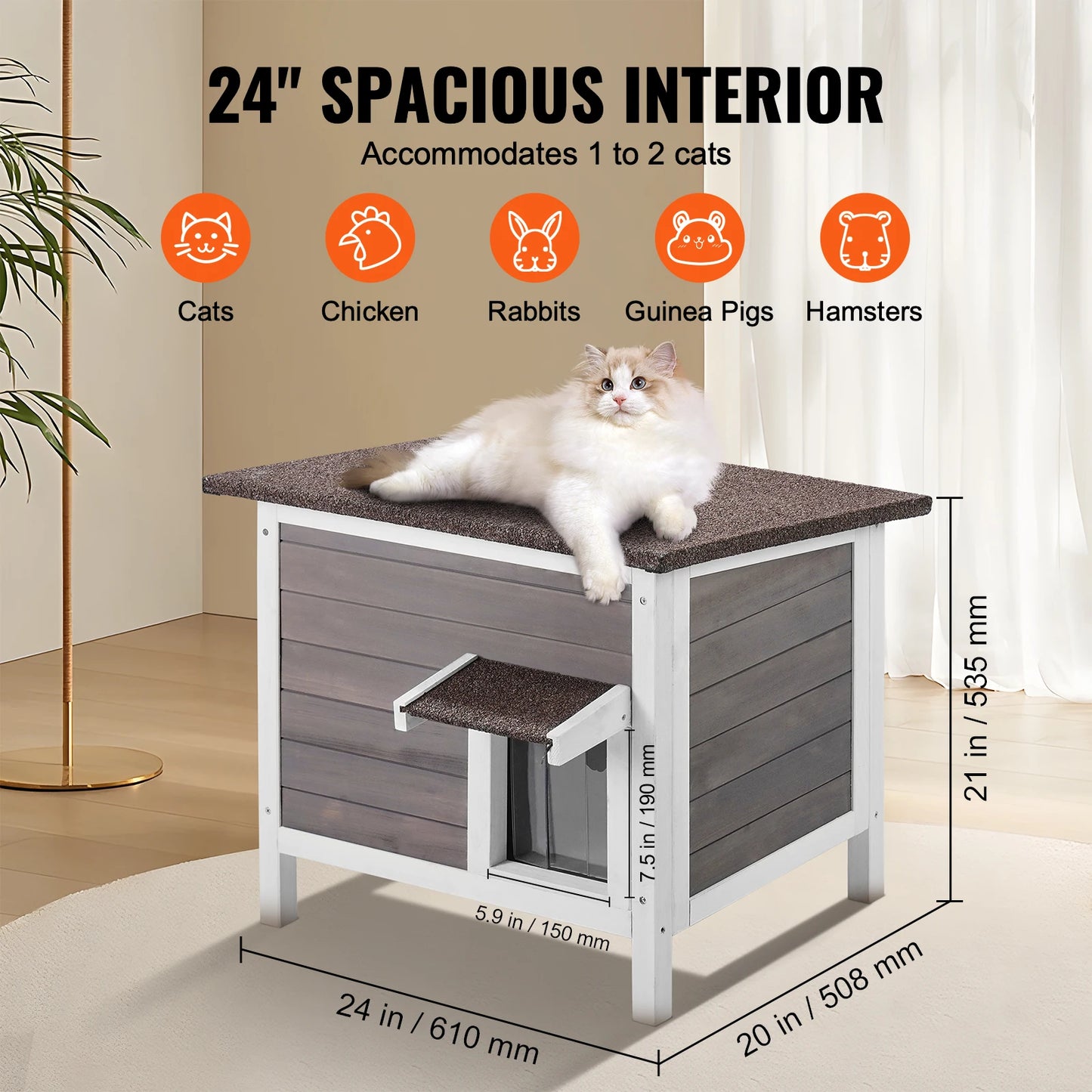 Outdoor Weather proof Cat House Weatherproof with All-Round Foam Insulation