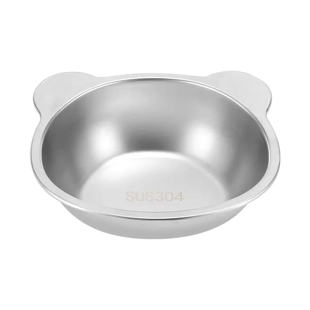 Shatter-Resistant, Stainless Steel Elevated Cat Bowl with Tilted Neck Guard at 15°