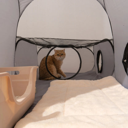Square Cat Play Tunnel -  Foldable Nest