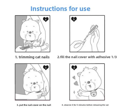 New Fashion Colorful Cat Soft Claw Caps (40 PCS/lot with Free Adhesive Glue) -  Size XS-L