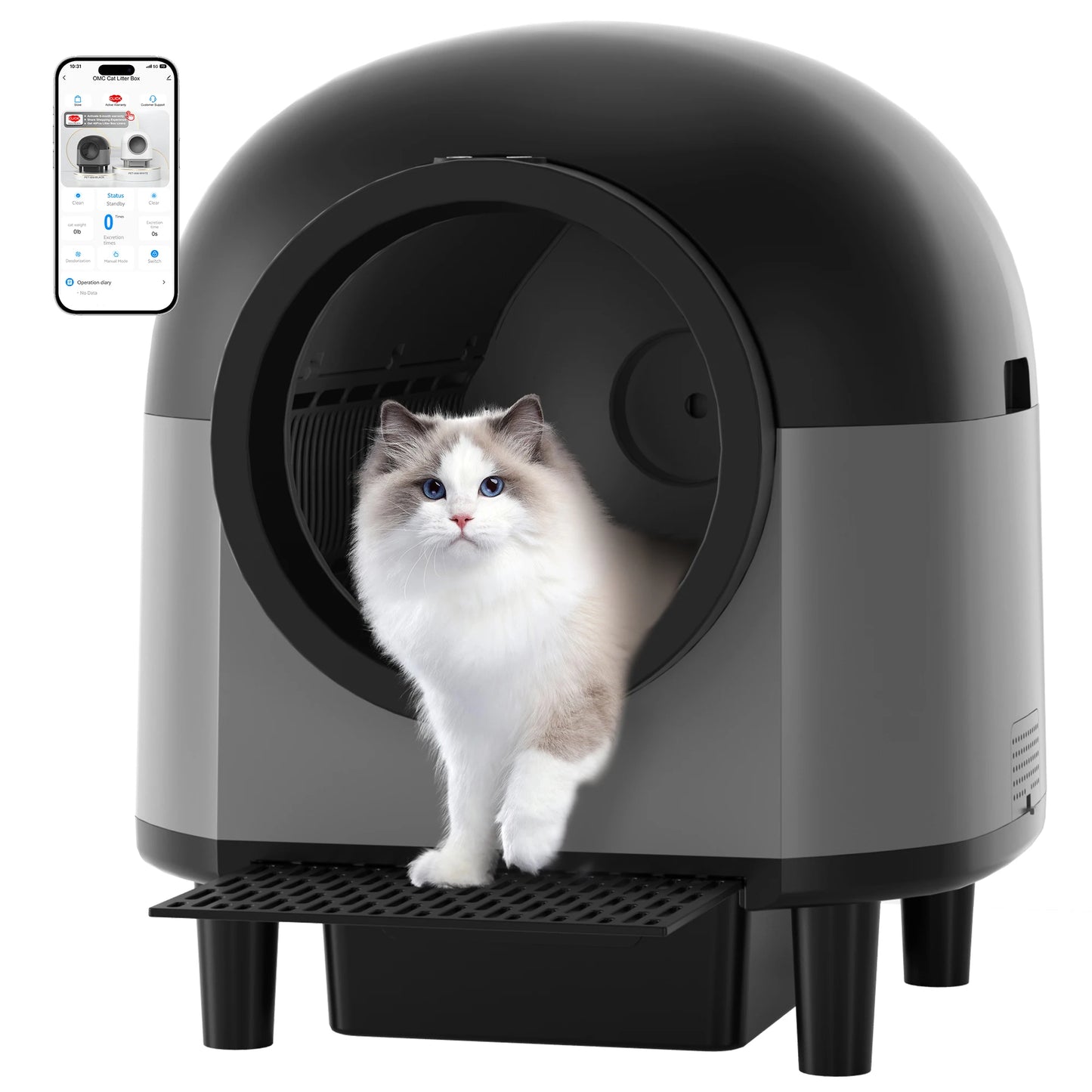 Automatic, Self Cleaning Smart Cat Litter Box with Remote Control