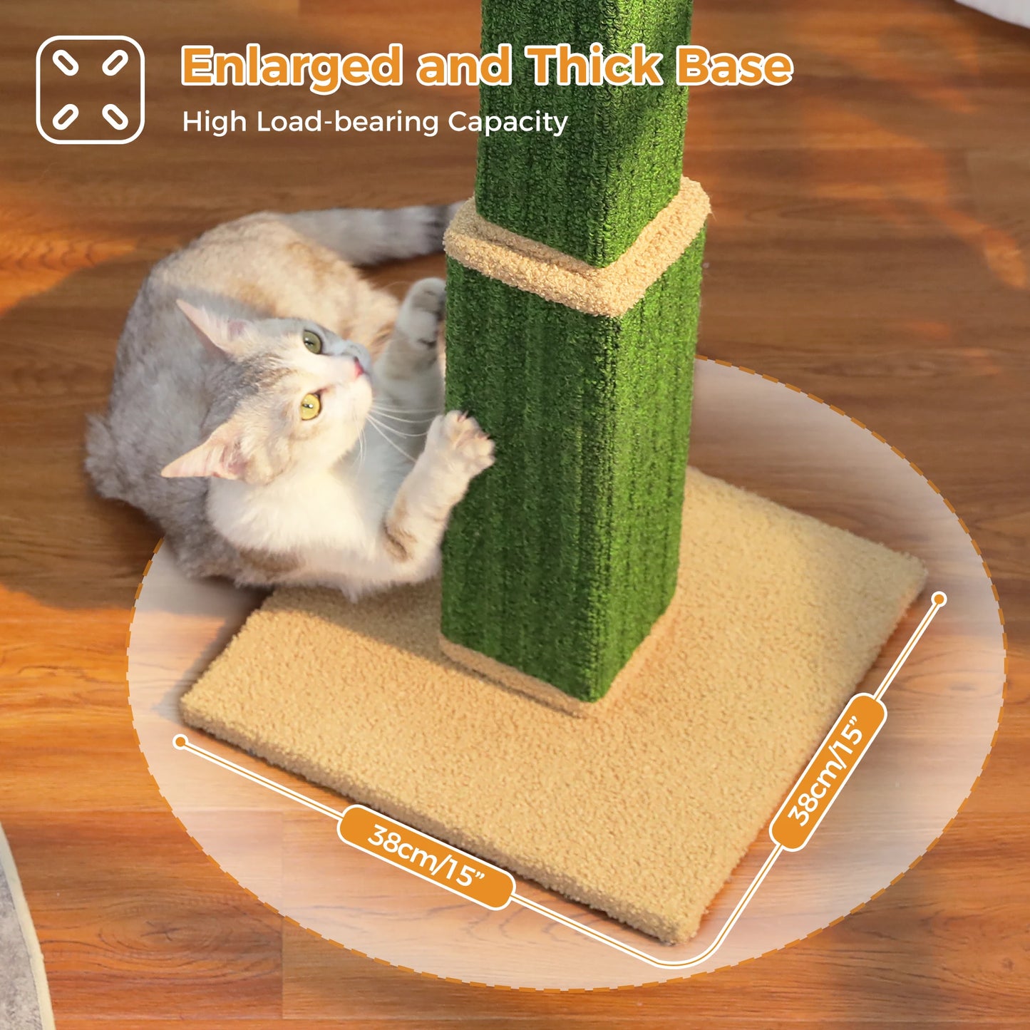 Large Scratching Post for Indoor Cats with Woven Sisal Dangling Ball