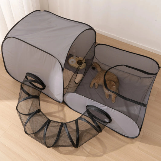 Square Cat Play Tunnel -  Foldable Nest