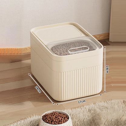 Large Capacity Cat Dog Food Storage Container Airtight Dry Bucket 18KG Dog Food Box For Cat Small Animals Pet Supplies