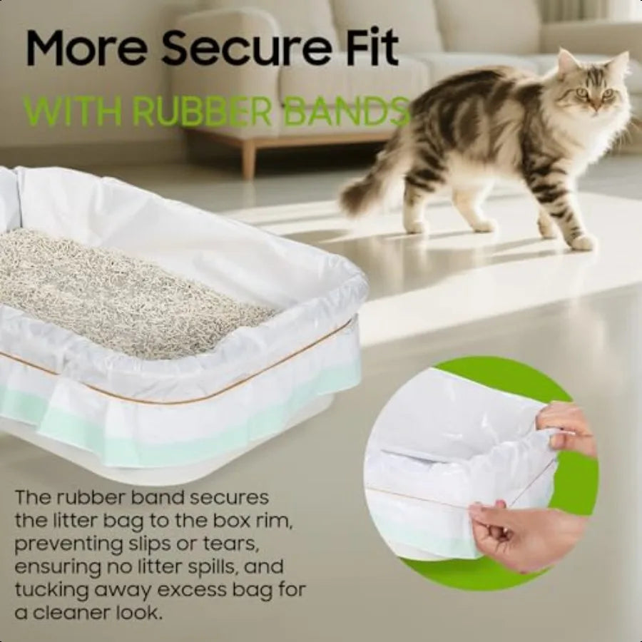 30-Count Heavy Duty, Pre-Separated Drawstring Cat Litter Box Liners  36 x 16