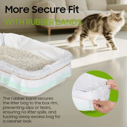 30-Count Heavy Duty, Pre-Separated Drawstring Cat Litter Box Liners  36 x 16