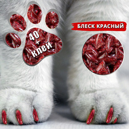 New Fashion Colorful Cat Soft Claw Caps (40 PCS/lot with Free Adhesive Glue) -  Size XS-L