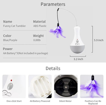 Interactive, Automatic Cat Toy with Feather Teaser