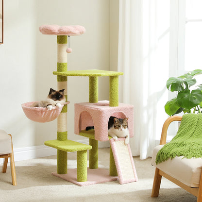 Flower Multi-Level Cat Tower/Tree with Scratching Posts and Top Perch
