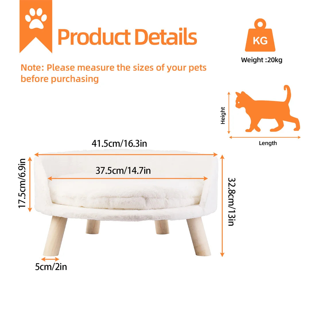 Luxury Stool Bed with Plush, Washable and Waterproof Fabric