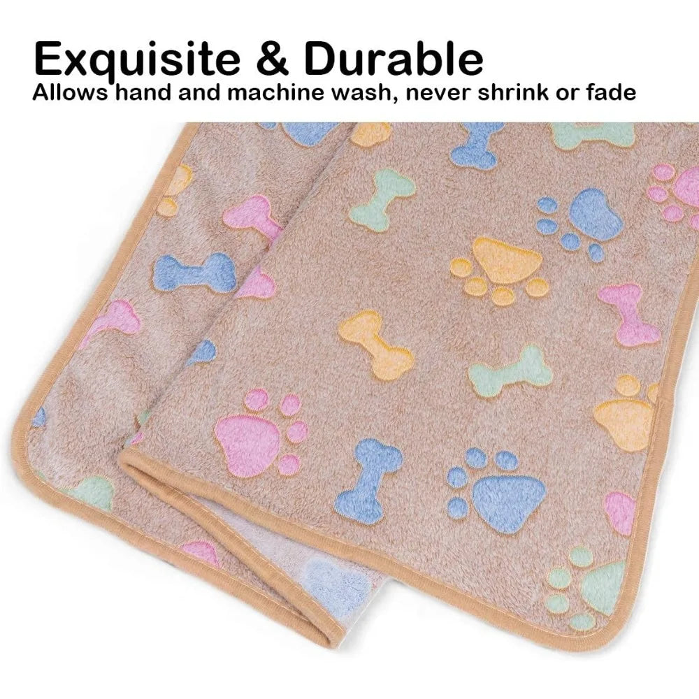 1 Pack of 3 Dog Blankets - Soft Fluffy Fleece