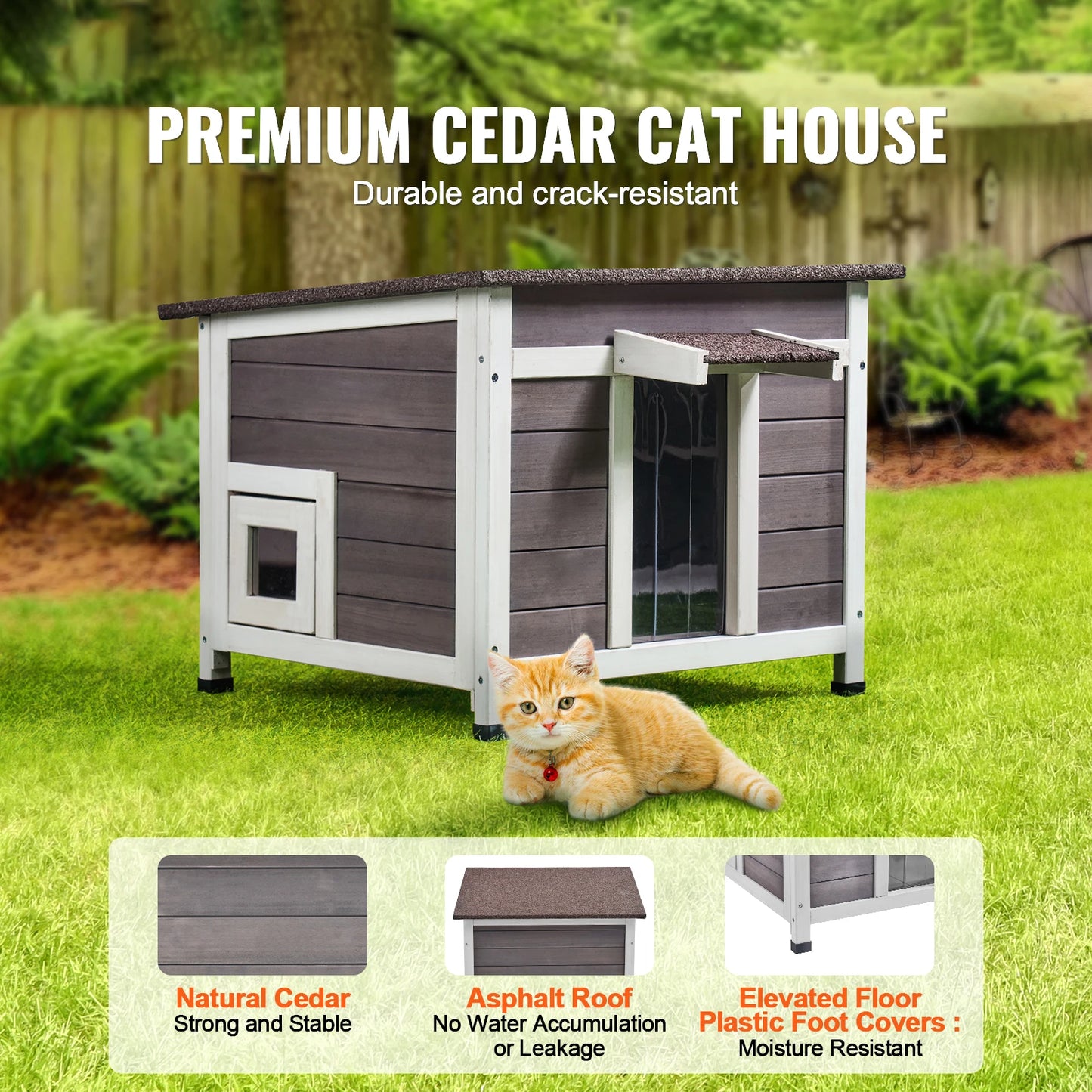 Outdoor Weather proof Cat House Weatherproof with All-Round Foam Insulation
