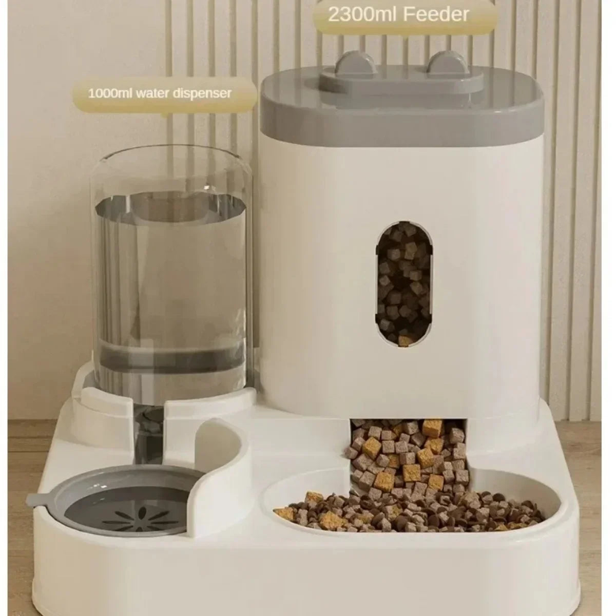 Automatic Pet Feeder Bowl With Water Fountain and Large Capacity Food Storage Dispenser