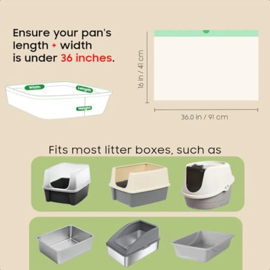 30-Count Heavy Duty, Pre-Separated Drawstring Cat Litter Box Liners  36 x 16