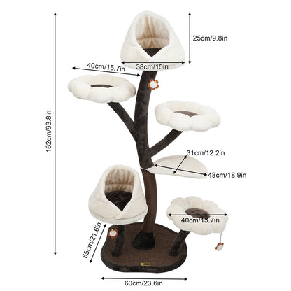 6-Tier Cat Tree with Leaf-shape Hammock