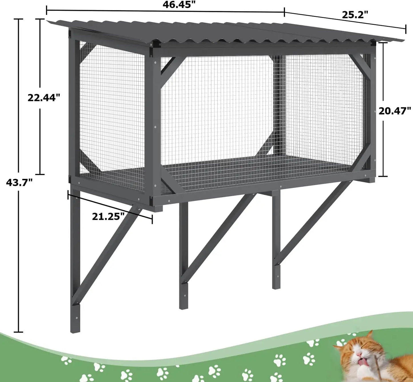 Catio Outdoor Cat Enclosure - Window Perch & Hammock for Sunbathing, Napping, Overlooking