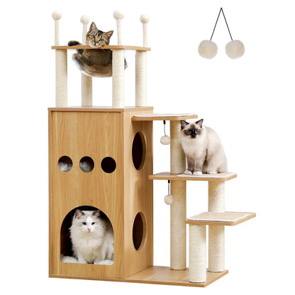 Multi-Level Cat Tree with Scratching Posts and Hammocks